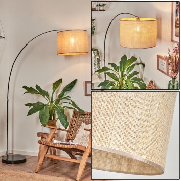 Sabadim Staande lamp Nikkel mat, Zwart, 1-licht