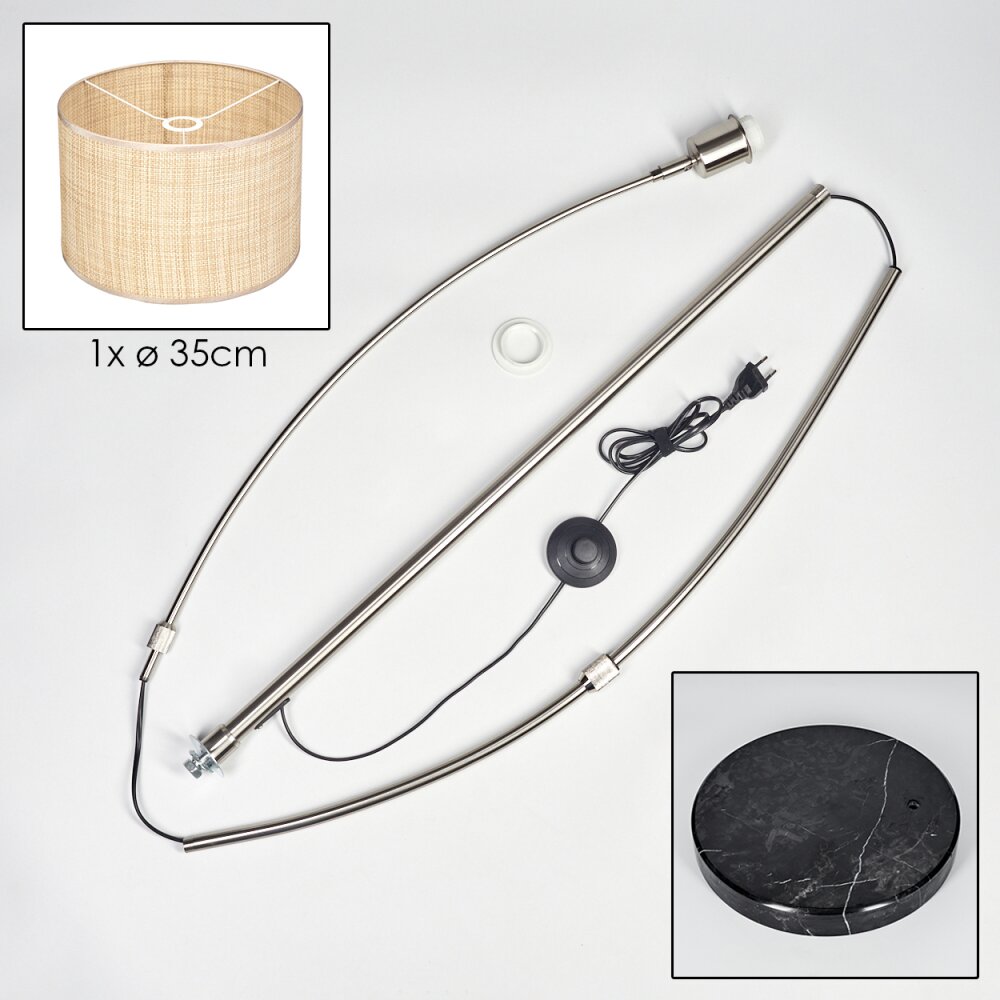 Sabadim Staande lamp Nikkel mat, Zwart, 1-licht