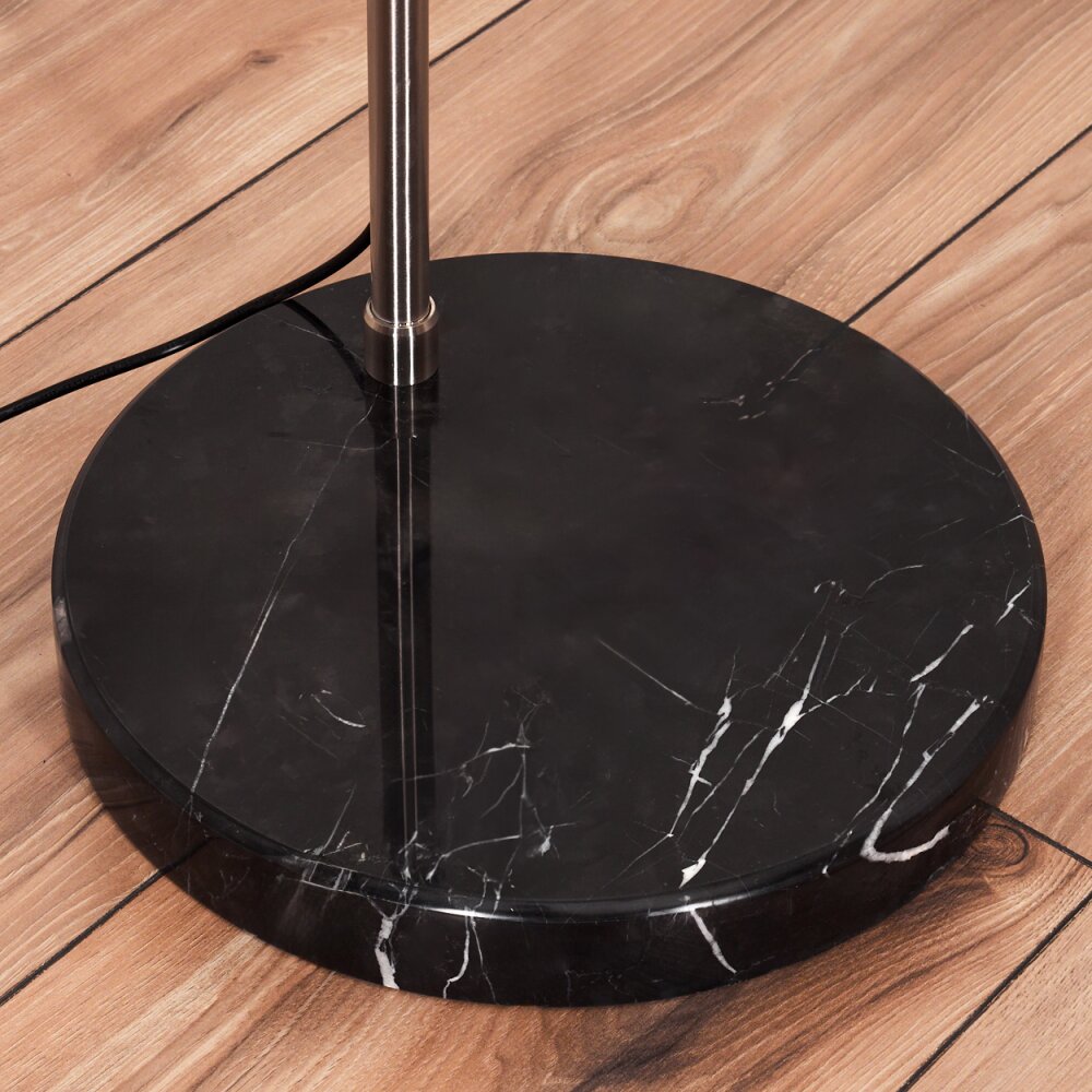 Sabadim Staande lamp Nikkel mat, Zwart, 1-licht