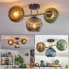 Koyoto Plafondlamp, Kogellampje Goud, Zwart, 3-lichts