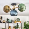 Koyoto Plafondlamp, Kogellampje Goud, Zwart, 3-lichts