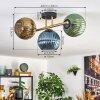 Koyoto Plafondlamp, Kogellampje Goud, Zwart, 3-lichts