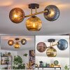 Koyoto Plafondlamp, Kogellampje Goud, Zwart, 3-lichts