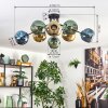 Ripoll Plafondlamp, Kogellampje Blauw, Goud, Groen, 8-lichts