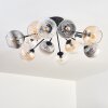Koyoto Plafondlamp, Kogellampje 89 cm Amber, Duidelijk, Rookkleurig, 12-lichts