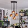 Ripoll Kogellampje, Cluster hanglamp Duidelijk, Koperkleurig, 4-lichts