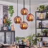 Ripoll Hanglamp, Kogellampje, Cluster hanglamp Koperkleurig, 4-lichts