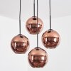 Ripoll Hanglamp, Kogellampje, Cluster hanglamp Koperkleurig, 4-lichts