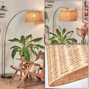 Cavaca Staande lamp, Booglampen Nikkel mat, Zwart, 1-licht