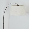 Bassagoda Staande lamp, Booglampen Nikkel mat, Zwart, 1-licht, Stoffen kap