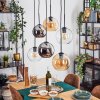 Koyoto Hanglamp, Kogellampje, Hanglamp Amber, Chroom, Duidelijk, Rookkleurig, 6-lichts