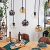 Ripoll Hanglamp, Kogellampje, Hanglamp Amber, Duidelijk, Rookkleurig, 6-lichts
