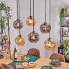Ripoll Hanglamp, Kogellampje, Hanglamp Amber, Rookkleurig, 6-lichts