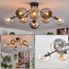 Koyoto Plafondlamp, Kogellampje 85 cm Amber, Chroom, Duidelijk, Rookkleurig, 8-lichts