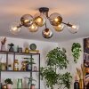 Koyoto Plafondlamp, Kogellampje 85 cm Amber, Chroom, Duidelijk, Rookkleurig, 8-lichts