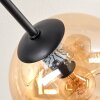 Koyoto Plafondlamp, Kogellampje 81 cm Amber, Chroom, Rookkleurig, 10-lichts