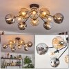 Ripoll Plafondlamp, Kogellampje Amber, Duidelijk, Rookkleurig, 10-lichts
