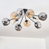 Ripoll Plafondlamp, Kogellampje Amber, Duidelijk, Rookkleurig, 10-lichts
