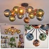 Ripoll Plafondlamp, Kogellampje Blauw, Groen, Koperkleurig, 12-lichts