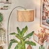 Bongal Staande lamp, Booglampen Chroom, Zwart, 1-licht, Stoffen lampenkap