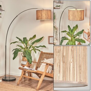 Bongal Staande lamp Chroom, Zwart, 1-licht