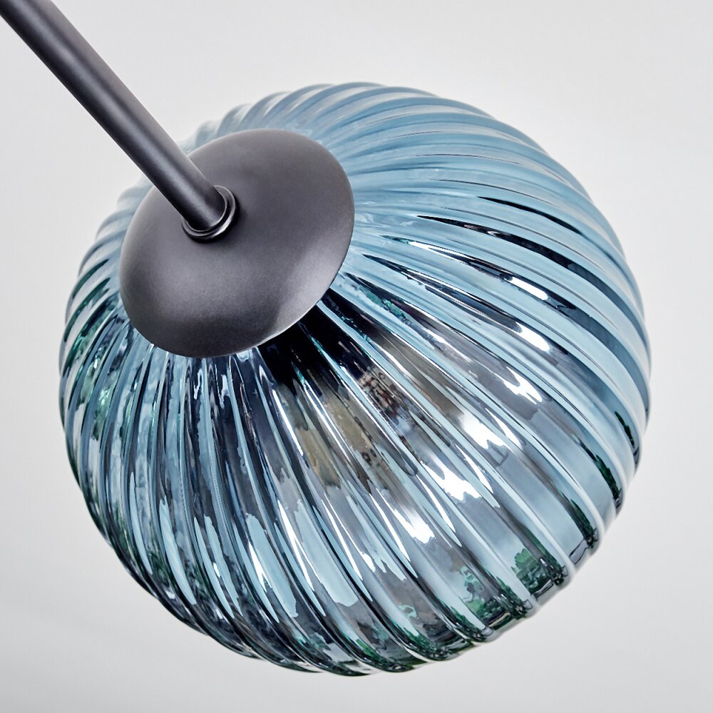 Koyoto Plafondlamp, Kogellampje 80 cm Blauw, Goud, Koperkleurig, 6-lichts