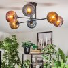 Koyoto Plafondlamp, Kogellampje 80 cm Blauw, Goud, Koperkleurig, 6-lichts