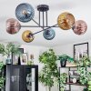 Koyoto Plafondlamp, Kogellampje 80 cm Blauw, Goud, Koperkleurig, 6-lichts
