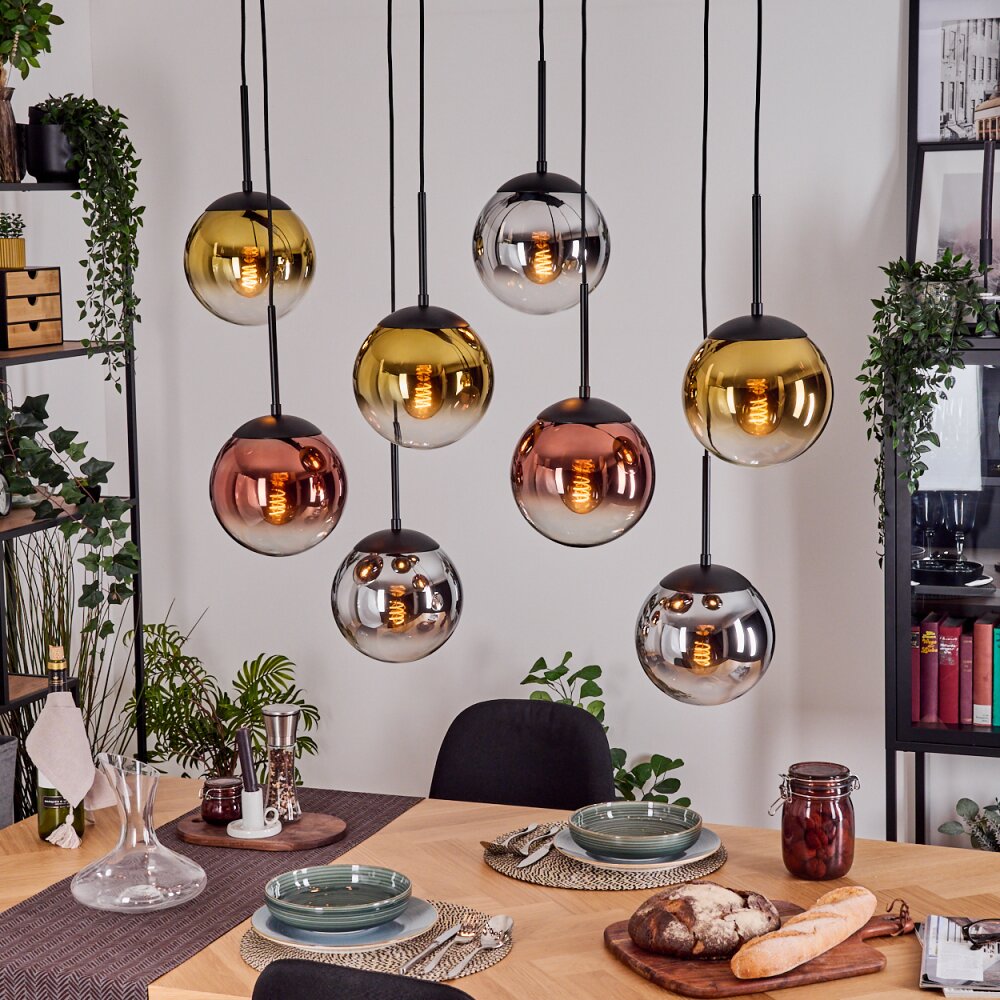 Gastor Hanglamp, Kogellampje, Hanglamp Chroom, Goud, Duidelijk, Koperkleurig, Rookkleurig, 8-lichts main product photo