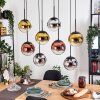 Gastor Hanglamp, Kogellampje, Hanglamp Chroom, Goud, Duidelijk, Koperkleurig, Rookkleurig, 8-lichts