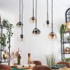 Ripoll Hanglamp, Kogellampje, Hanglamp Amber, Duidelijk, Rookkleurig, 6-lichts