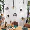 Ripoll Hanglamp, Kogellampje, Hanglamp Amber, Duidelijk, Rookkleurig, 6-lichts