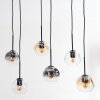 Ripoll Hanglamp, Kogellampje, Hanglamp Amber, Duidelijk, Rookkleurig, 6-lichts