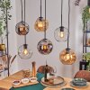 Ripoll Hanglamp, Kogellampje, Hanglamp Amber, Duidelijk, Rookkleurig, 6-lichts