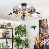 Ripoll Plafondlamp, Kogellampje Amber, Duidelijk, Rookkleurig, 8-lichts