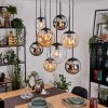 Gastor Hanglamp, Kogellampje, Hanglamp Amber, Chroom, Duidelijk, Rookkleurig, 8-lichts