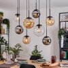 Gastor Hanglamp, Kogellampje, Hanglamp Amber, Chroom, Duidelijk, Rookkleurig, 8-lichts