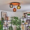 Ripoll Plafondlamp, Kogellampje Natuurlijke kleuren, Zwart, 3-lichts