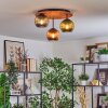 Koyoto Plafondlamp, Kogellampje 40 cm Natuurlijke kleuren, Zwart, 3-lichts