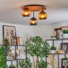 Koyoto Plafondlamp, Kogellampje 40 cm Natuurlijke kleuren, Zwart, 3-lichts