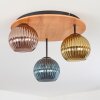 Koyoto Plafondlamp, Kogellampje 40 cm Natuurlijke kleuren, Zwart, 3-lichts