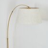 Bassagoda Staande lamp, Booglampen Messing, Zwart, 1-licht, Stoffen kap