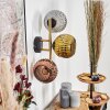 Ripoll Kogellampje, Wandlamp Goud, Zwart, 3-lichts