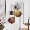 Ripoll Kogellampje, Wandlamp Goud, Zwart, 3-lichts