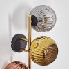 Ripoll Kogellampje, Wandlamp Goud, Zwart, 3-lichts