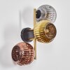 Ripoll Kogellampje, Wandlamp Goud, Zwart, 3-lichts