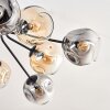 Ripoll Plafondlamp, Kogellampje Amber, Duidelijk, Rookkleurig, 10-lichts