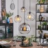 Koyoto Hanglamp, Kogellampje, Cluster hanglamp Amber, Chroom, Duidelijk, Rookkleurig, 4-lichts