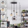 Koyoto Hanglamp, Kogellampje, Cluster hanglamp Amber, Chroom, Duidelijk, Rookkleurig, 4-lichts