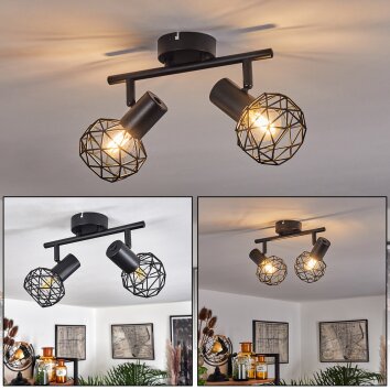 Palmira Plafondlamp Zwart, 2-lichts